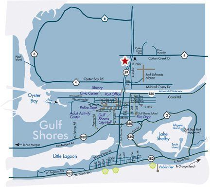 gulf shores map alabama beach orange waterway directions coast